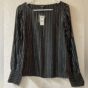 Metallic striped top